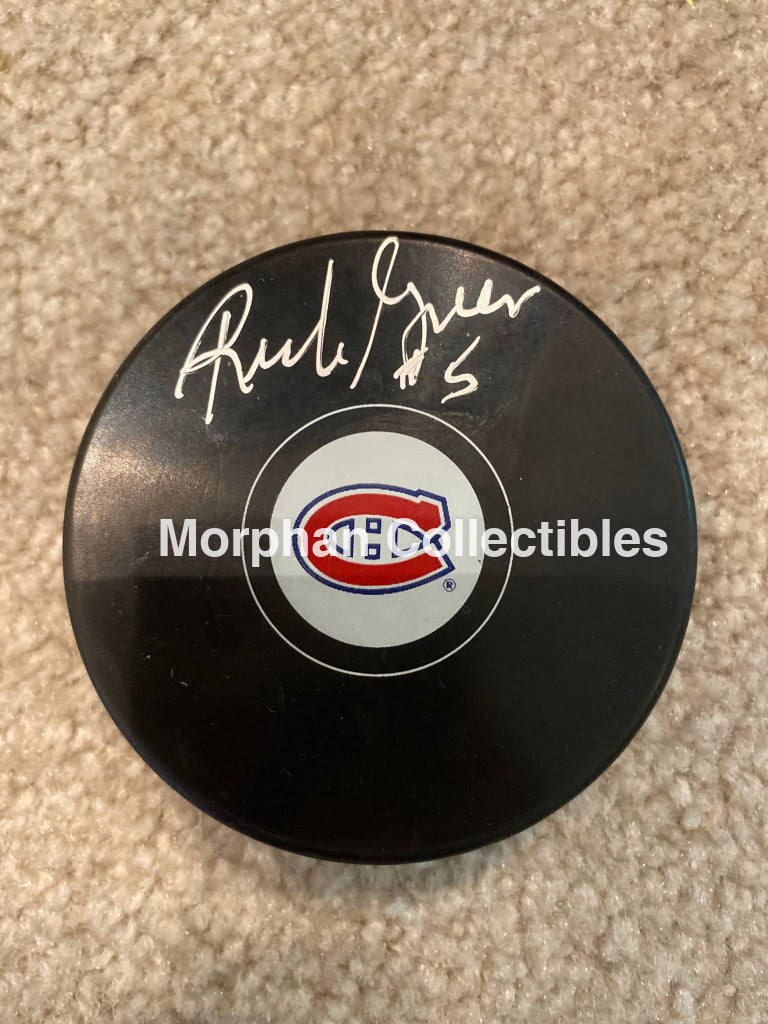 Rick Green - Autographed Puck Montreal Canadiens