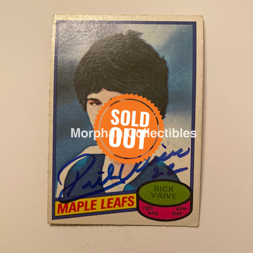 Rick Vaive - Autographed Card 1980/81 Opc Rookie