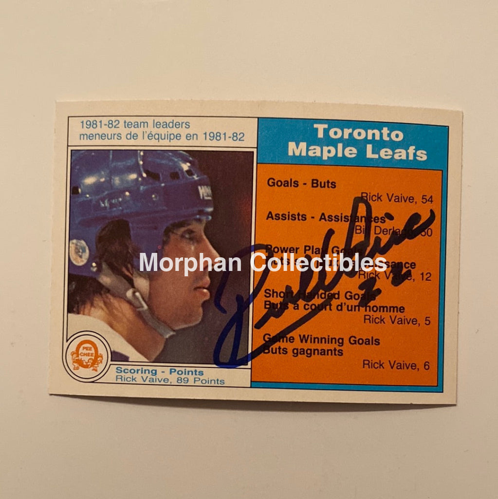 Rick Vaive - Autographed Card 1982/83 Tl Opc