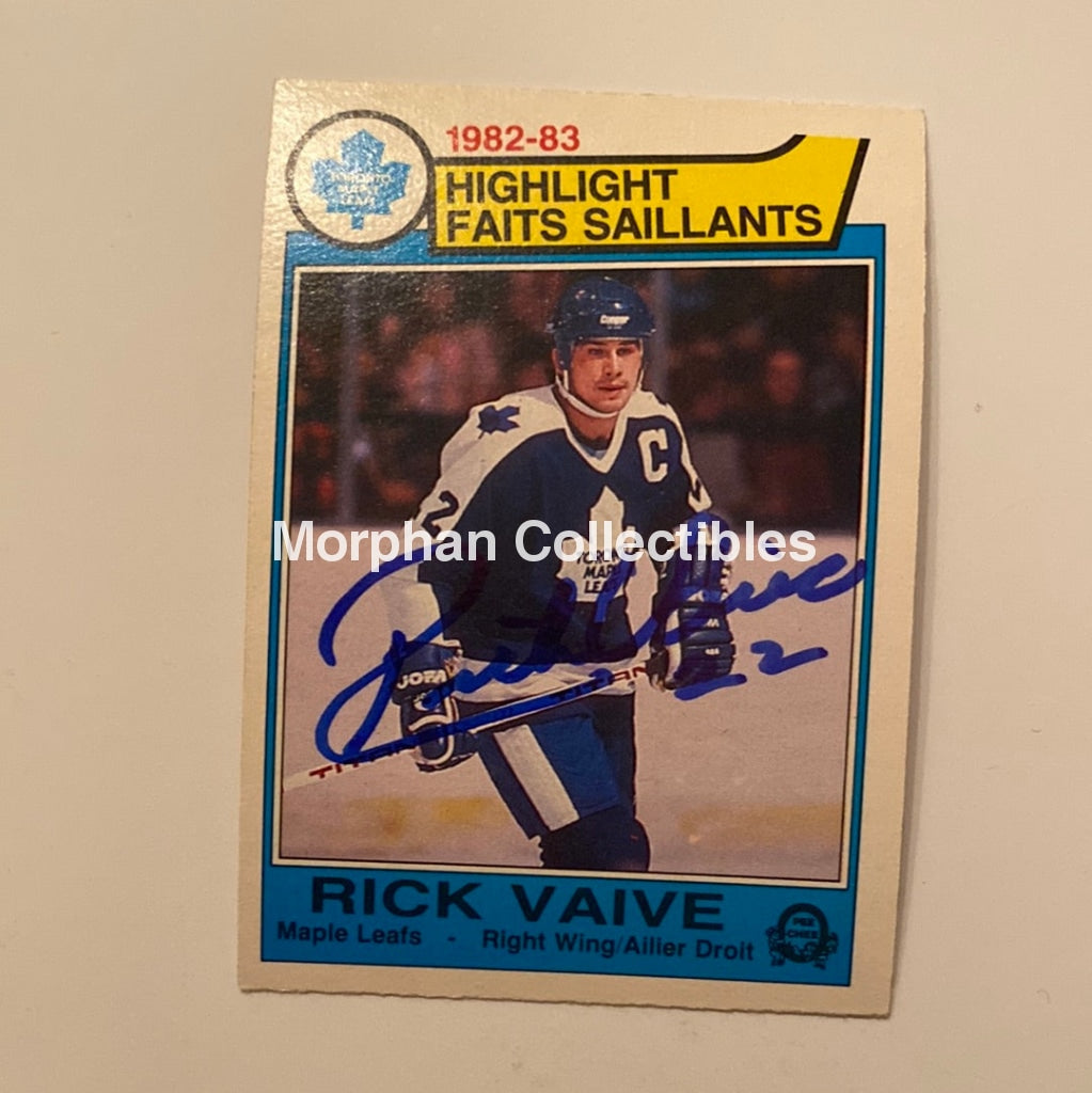 Rick Vaive - Autographed Card 1983/84 Highlights Opc