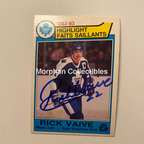 Rick Vaive - Autographed Card 1983/84 Highlights Opc