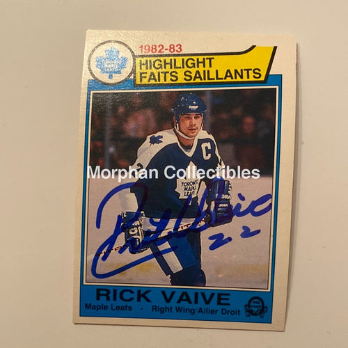 Rick Vaive - Autographed Card 1983/84 Highlights Opc