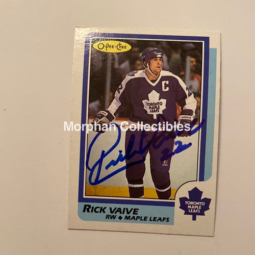 Rick Vaive - Autographed Card 1986/87 Opc