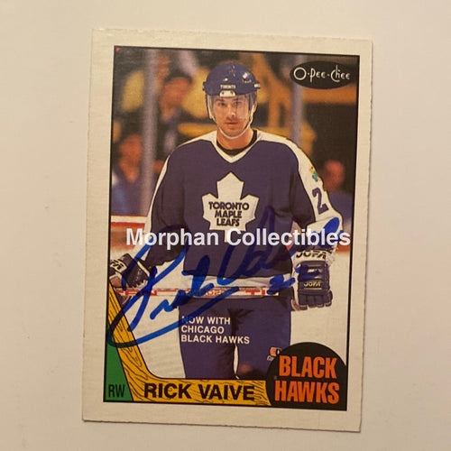 Rick Vaive - Autographed Card 1987/88 Opc