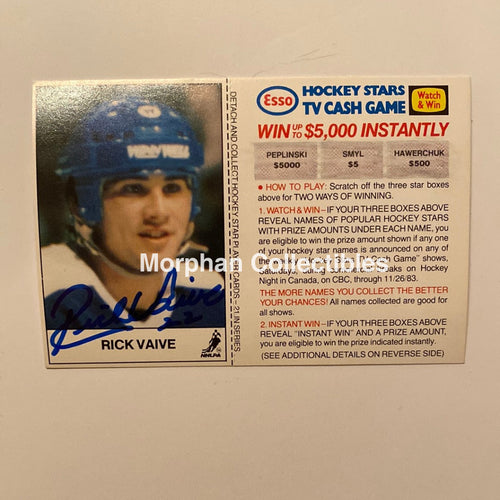 Rick Vaive - Autographed Card Esso