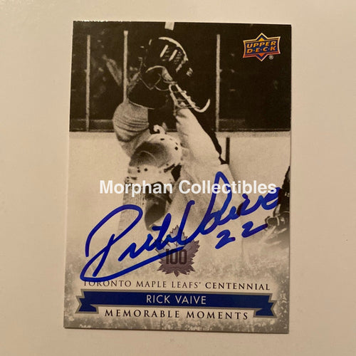 Rick Vaive - Autographed Card Leaf Centennial #186