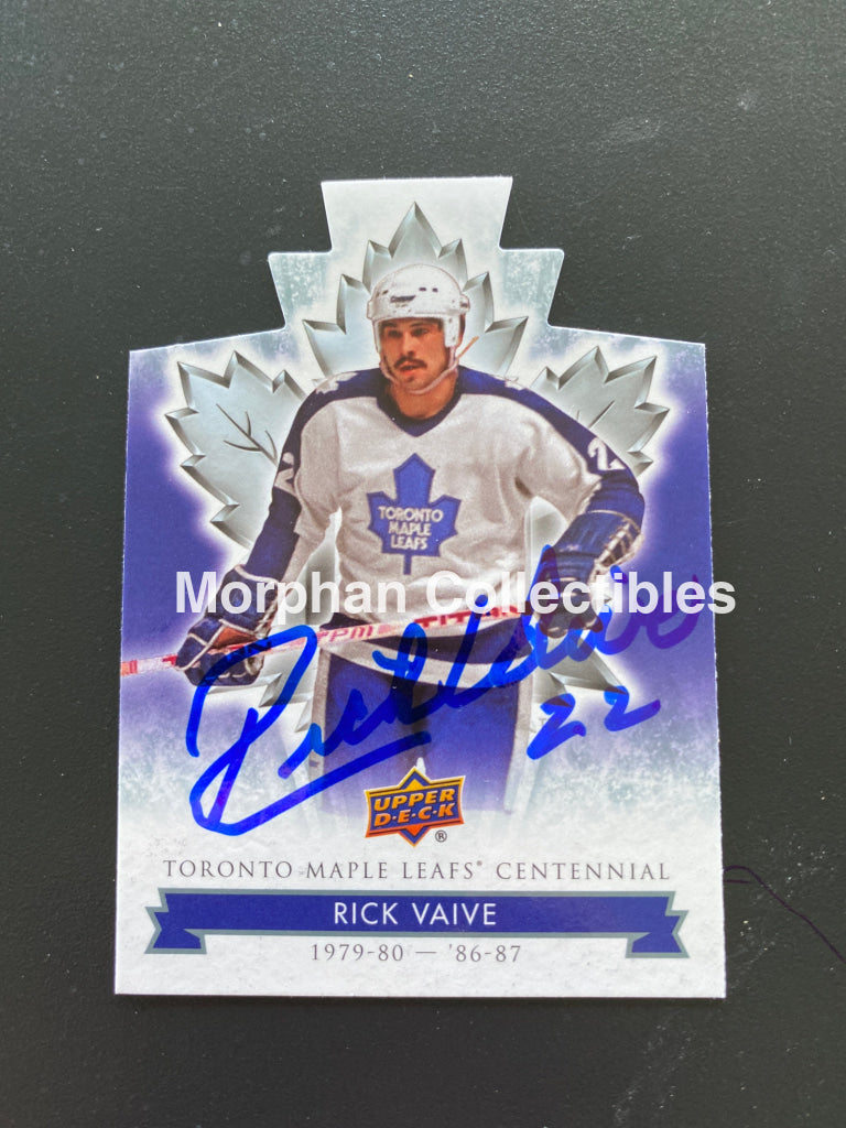 Rick Vaive - Autographed Card Leafs Centennial Die Cut