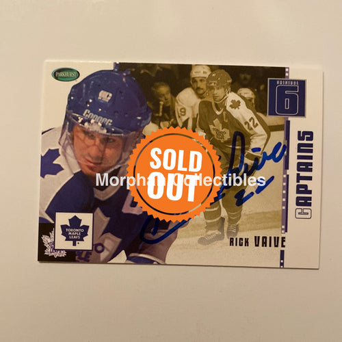 Rick Vaive - Autographed Card Parkhurst Captains Original 6