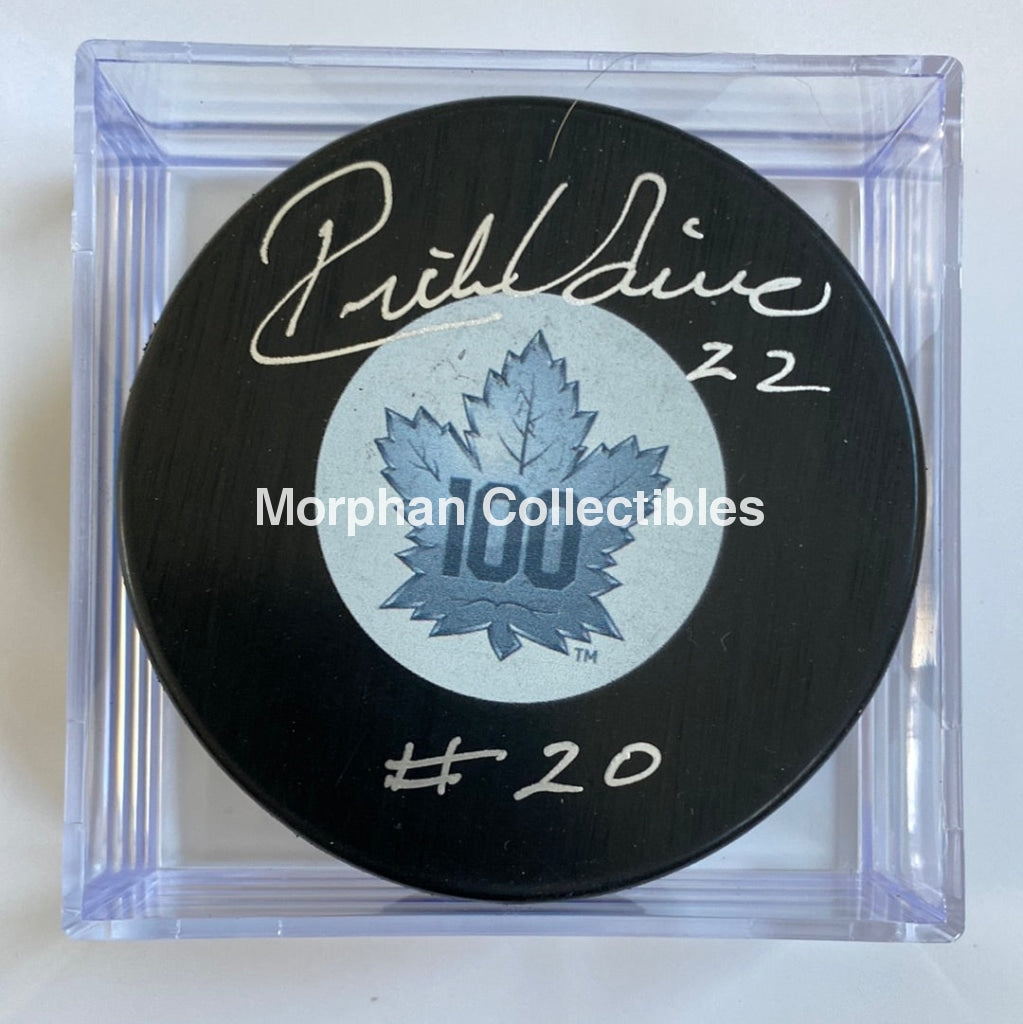 Rick Vaive - Autographed Toronto Maple Leafs Centennial Puck