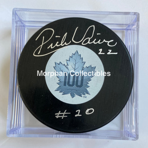 Rick Vaive - Autographed Toronto Maple Leafs Centennial Puck