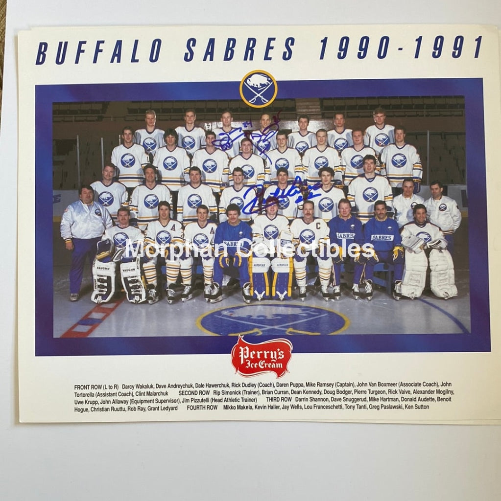 Rick Vaive Jay Wells And Lou Franceschetti - Autographed 8X10 Photo Buffalo Sabres