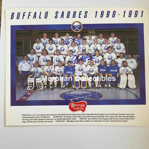 Rick Vaive Jay Wells And Lou Franceschetti - Autographed 8X10 Photo Buffalo Sabres
