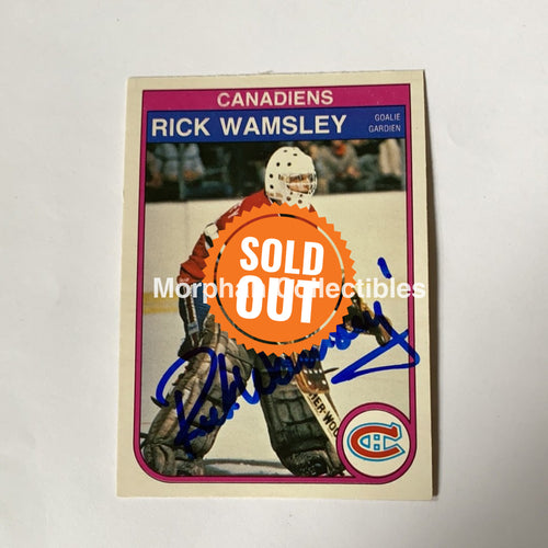 Rick Wamsley - Autographed Card 1981-82 Opc Rc
