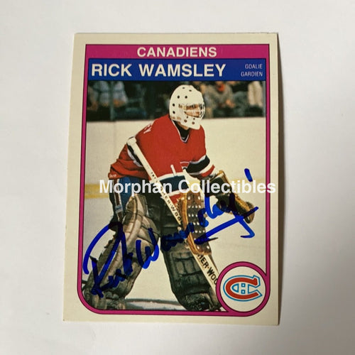 Rick Wamsley - Autographed Card 1981-82 Opc Rc
