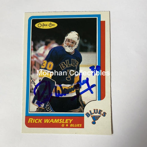 Rick Wamsley - Autographed Card 1986-87 Opc