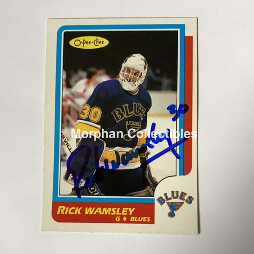Rick Wamsley - Autographed Card 1986-87 Opc