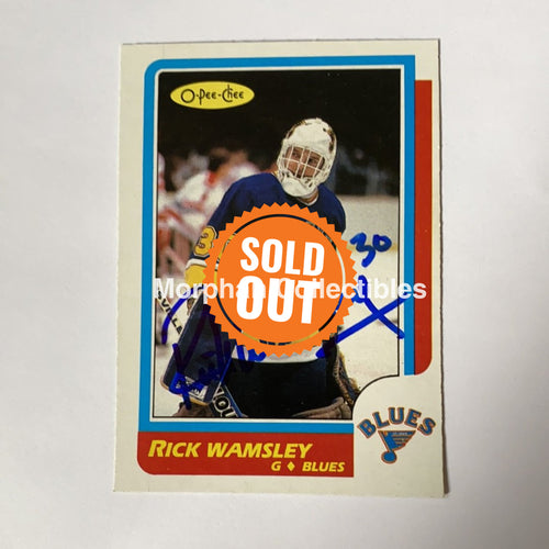 Rick Wamsley - Autographed Card 1986-87 Opc