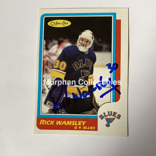 Rick Wamsley - Autographed Card 1986-87 Opc