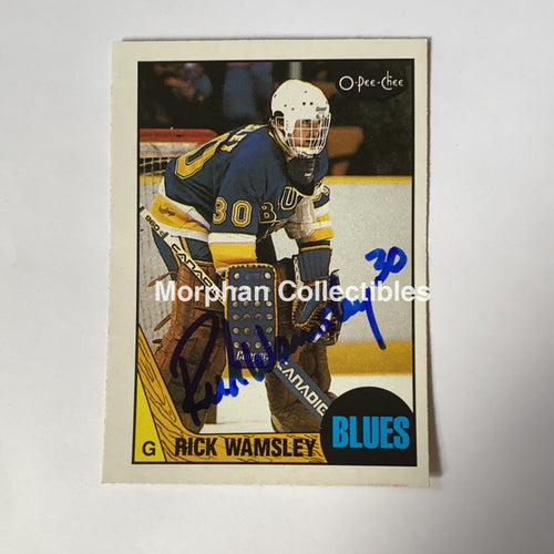 Rick Wamsley - Autographed Card 1987-88 Opc