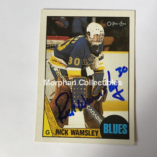 Rick Wamsley - Autographed Card 1987-88 Opc