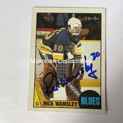 Rick Wamsley - Autographed Card 1987-88 Opc