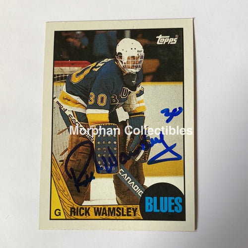 Rick Wamsley - Autographed Card 1987-88 Topps