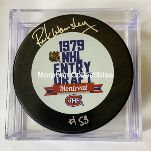 Rick Wamsley - Autographed Puck 1979 Entry Draft