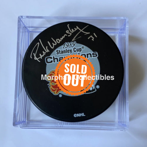 Rick Wamsley - Autographed Puck Calgary 1989 Stanley Cup