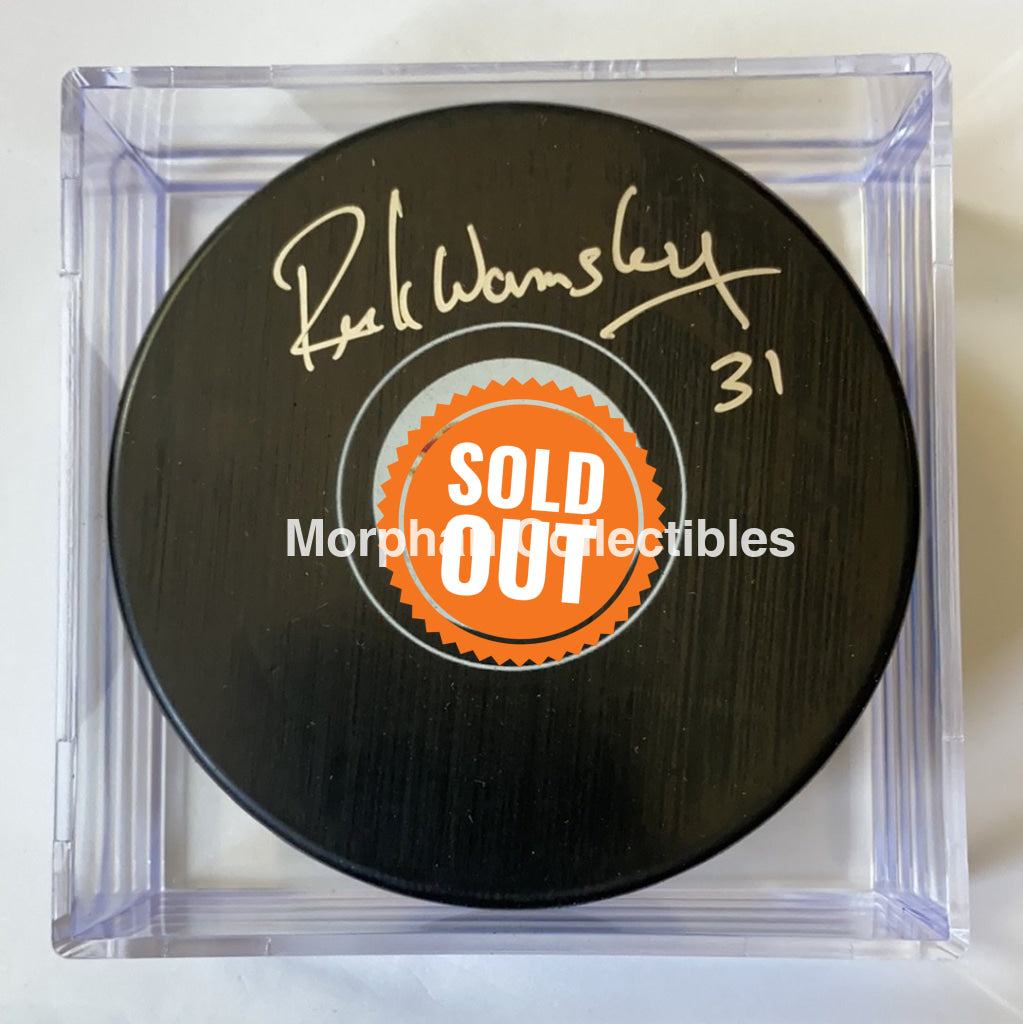 Rick Wamsley - Autographed Puck Calgary Flames