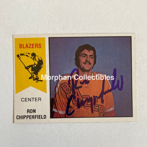 Ron Chipperfield - Autographed Card Opc 1974-75 Wha