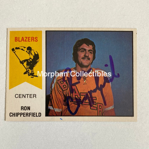 Ron Chipperfield - Autographed Card Opc 1974-75 Wha