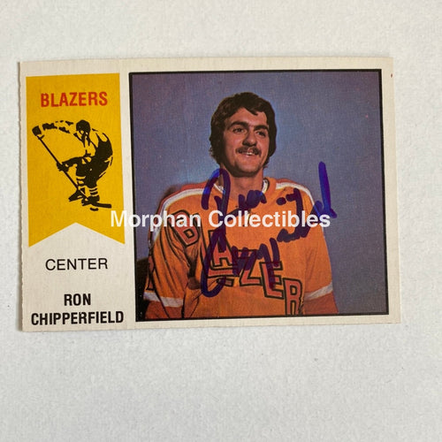 Ron Chipperfield - Autographed Card Opc 1974-75 Wha