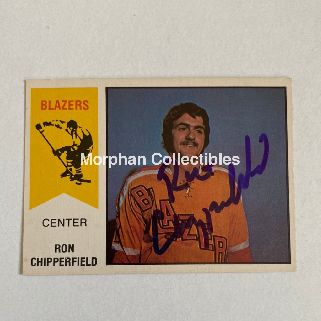 Ron Chipperfield - Autographed Card Opc 1974-75 Wha