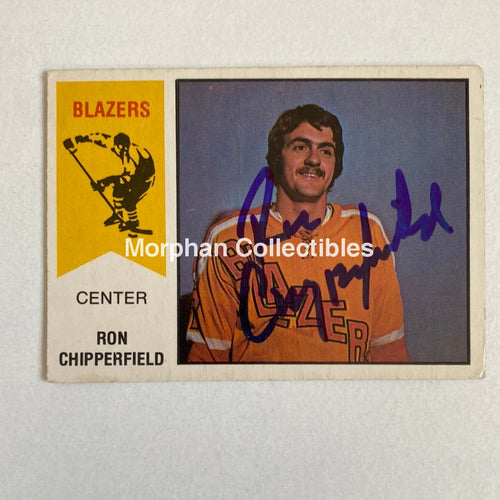 Ron Chipperfield - Autographed Card Opc 1974-75 Wha