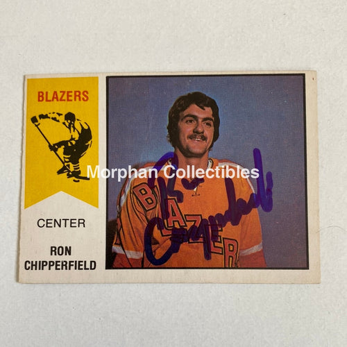 Ron Chipperfield - Autographed Card Opc 1974-75 Wha