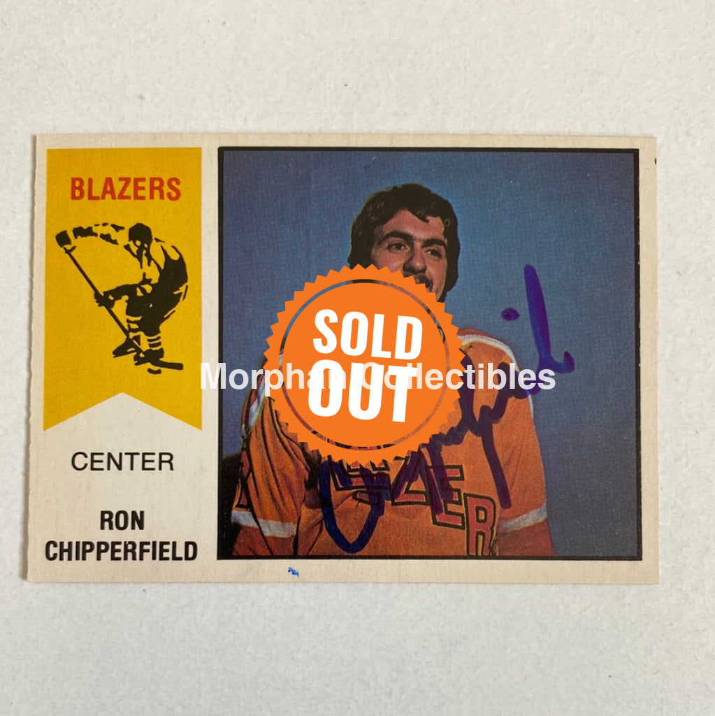 Ron Chipperfield - Autographed Card Opc 1974-75 Wha