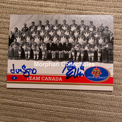 Ron Ellis And Joe Sgro Autographed Card - Team Canada 1972