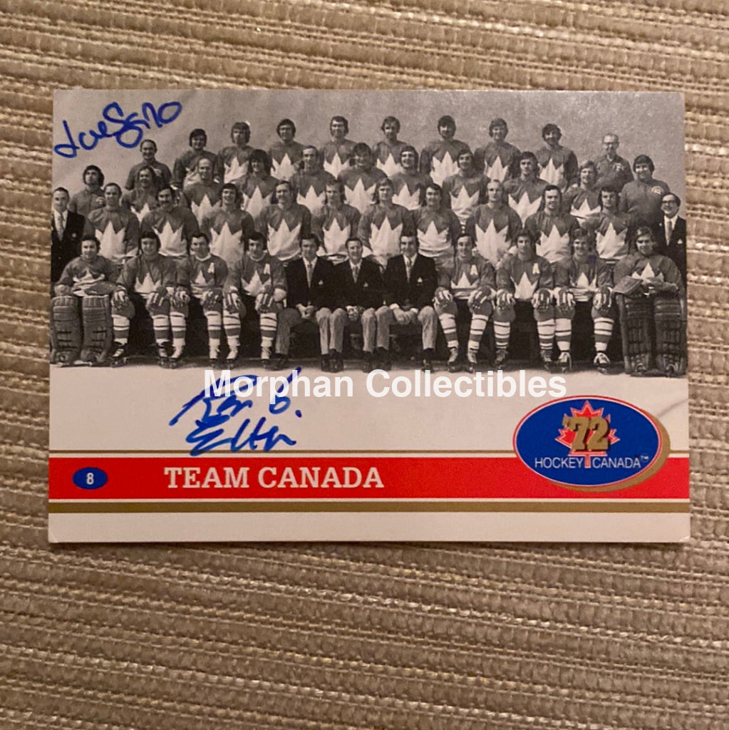 Ron Ellis And Joe Sgro Autographed Card - Team Canada 1972
