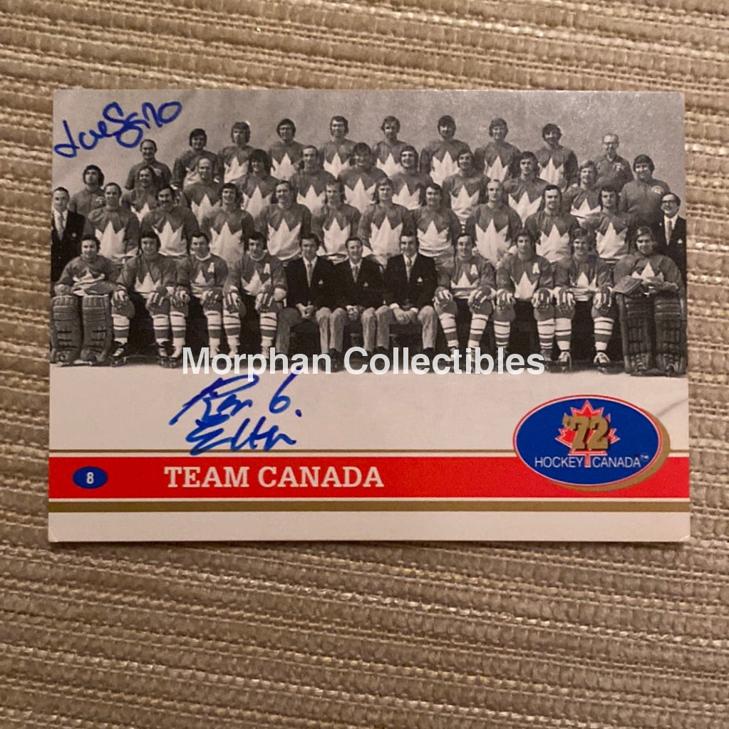 Ron Ellis And Joe Sgro Autographed Card - Team Canada 1972