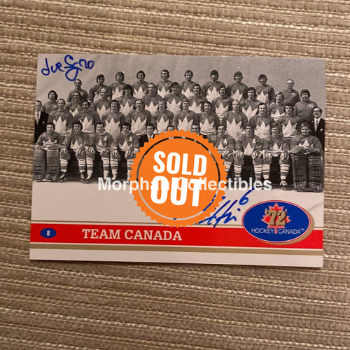 Ron Ellis And Joe Sgro Autographed Card - Team Canada 1972