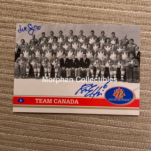Ron Ellis And Joe Sgro Autographed Card - Team Canada 1972
