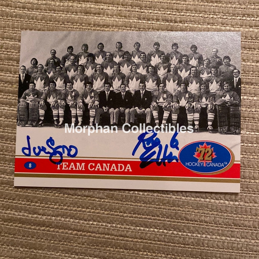 Ron Ellis And Joe Sgro Autographed Card - Team Canada 1972