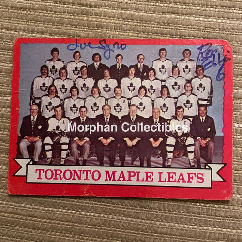 Ron Ellis And Joe Sgro Autographed Card - Toronto Maple Leafs Team Is In Fair Condition