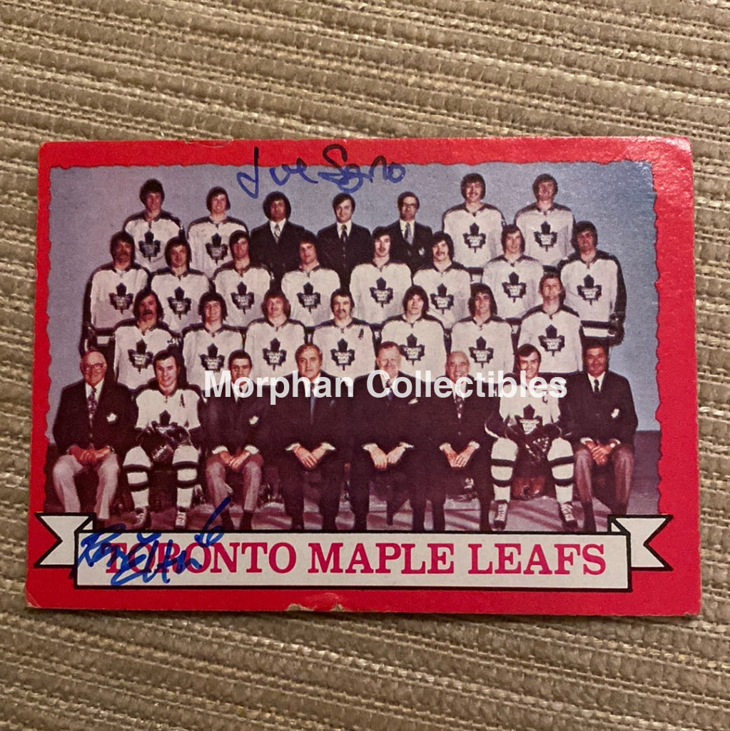 Ron Ellis And Joe Sgro Autographed Card - Toronto Maple Leafs Team Is In Fair Condition
