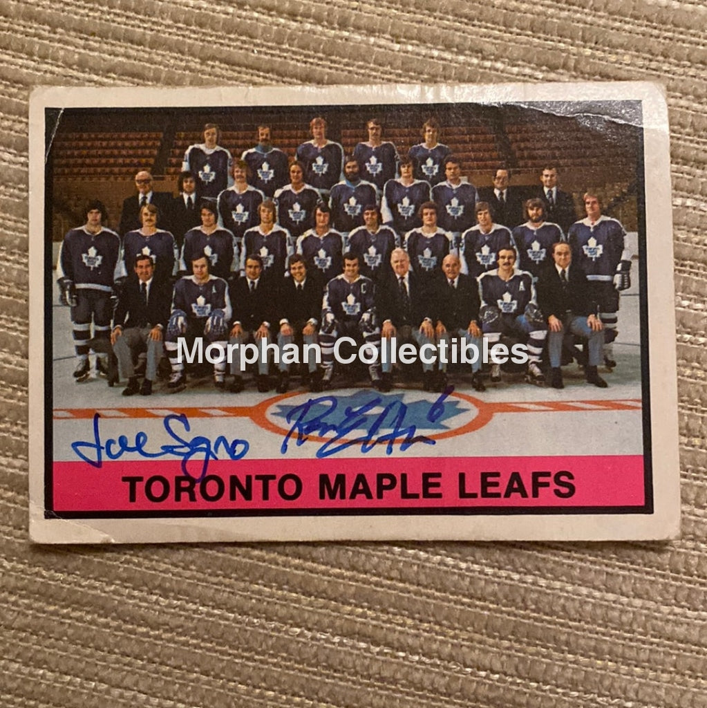 Ron Ellis And Joe Sgro Autographed Card - Toronto Maple Leafs Team Is In Fair Condition