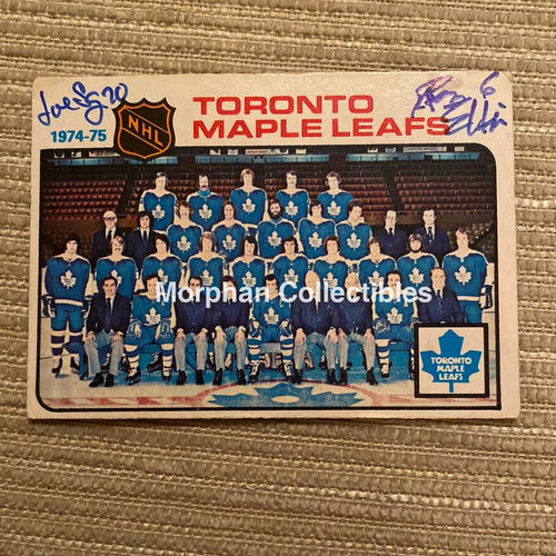 Ron Ellis And Joe Sgro Autographed Card - Toronto Maple Leafs Team Is In Fair Condition