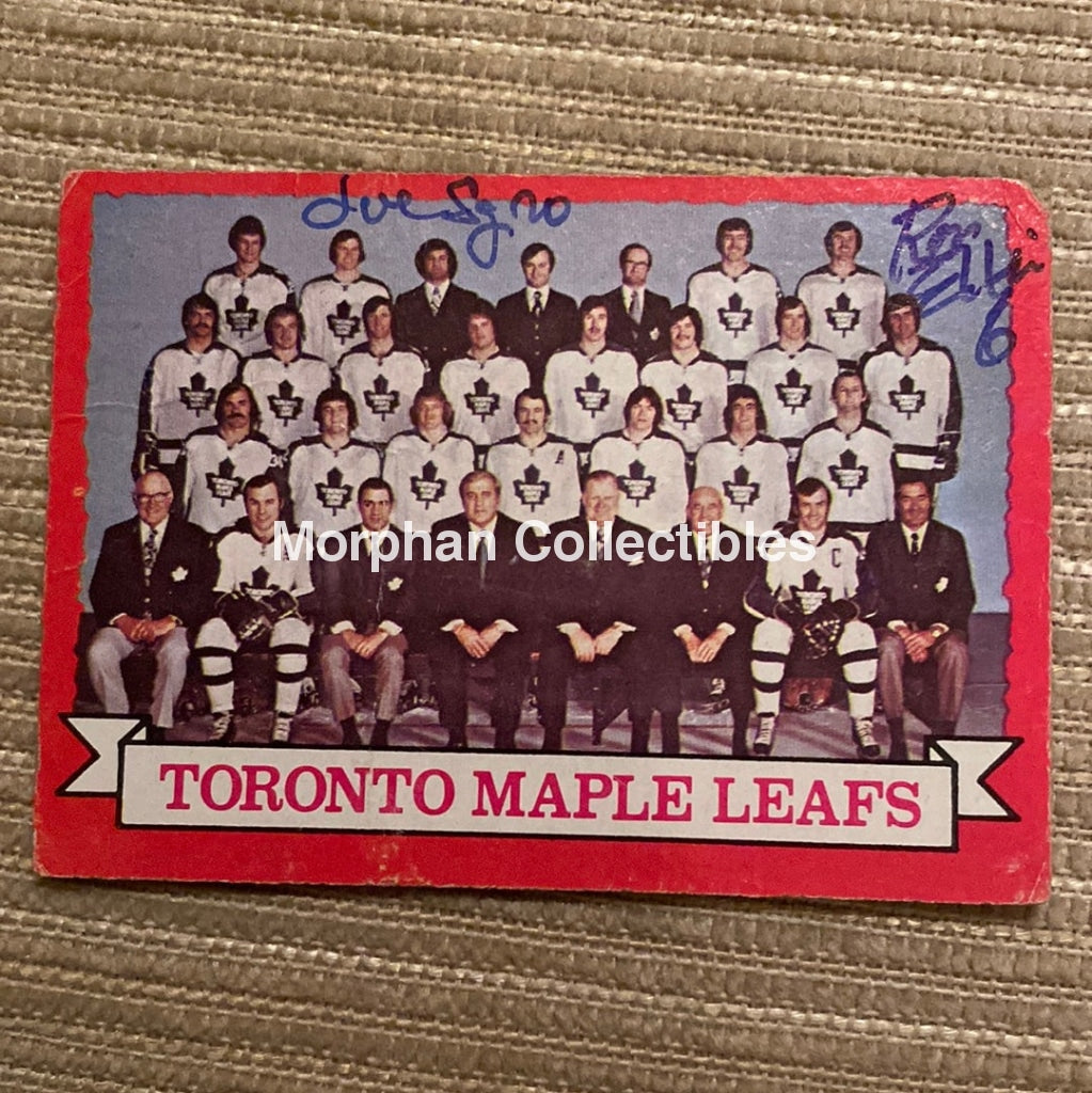 Ron Ellis And Joe Sgro Autographed Card - Toronto Maple Leafs Team Is In Fair Condition