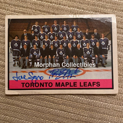Ron Ellis And Joe Sgro Autographed Card - Toronto Maple Leafs Team Is In Fair Condition