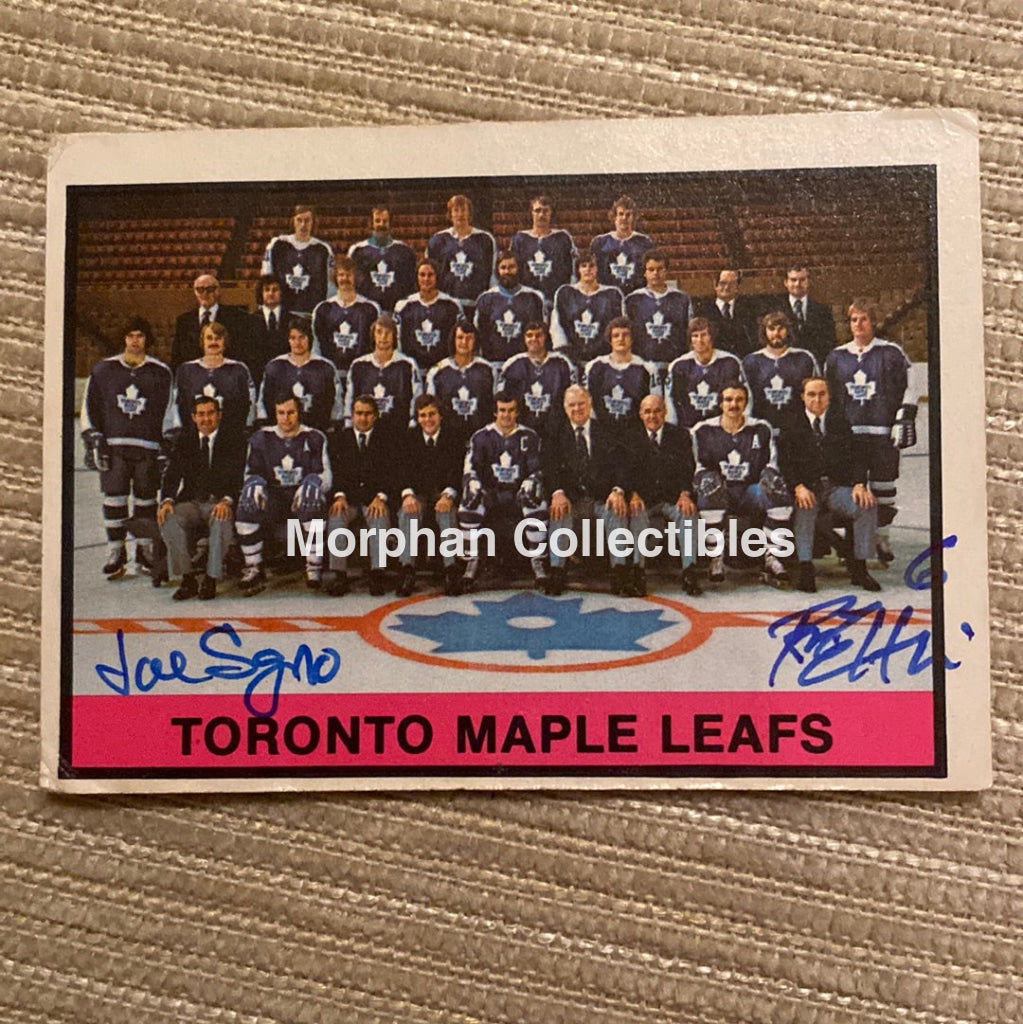 Ron Ellis And Joe Sgro Autographed Card - Toronto Maple Leafs Team Is In Fair Condition