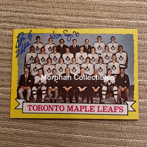 Ron Ellis And Joe Sgro Autographed Card - Toronto Maple Leafs Team Is In Good Condition